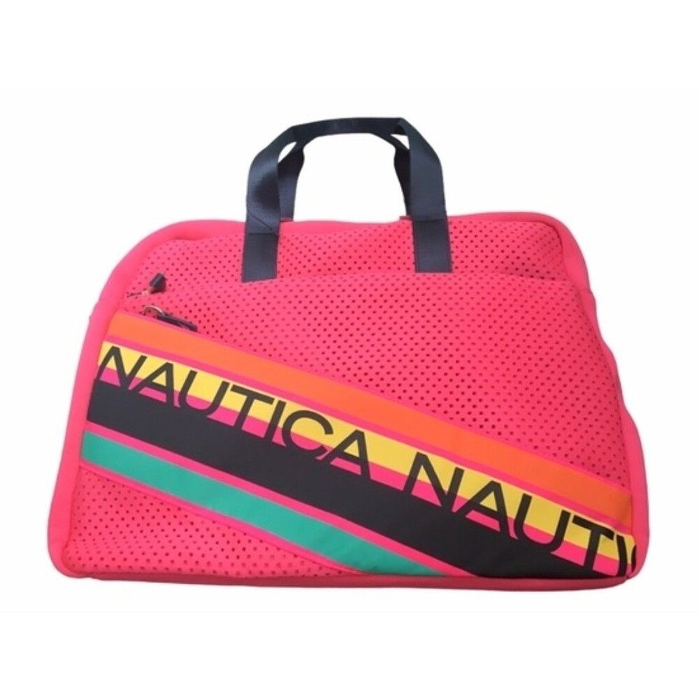 HotPink NAUTICA Jetty Weekender Sport Bag w/adj Strap 100%Recycled 13x17x8 VguC